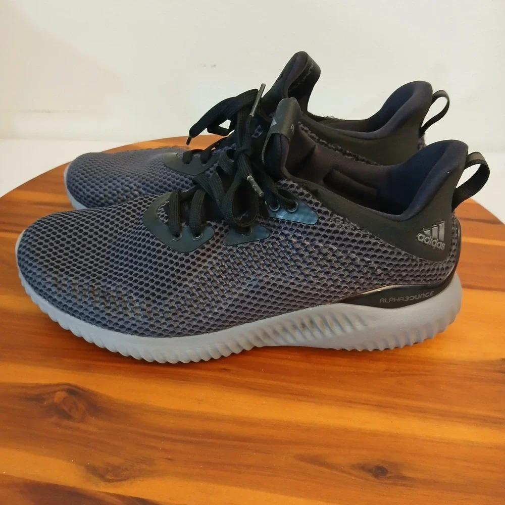 Adidas Alphabounce Running Shoes Black‎ Gray Womens 8 Athletic Sneakers CG5400